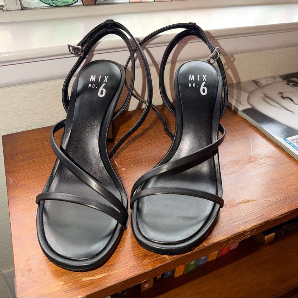 Mix No. 6 Black Strappy Heels